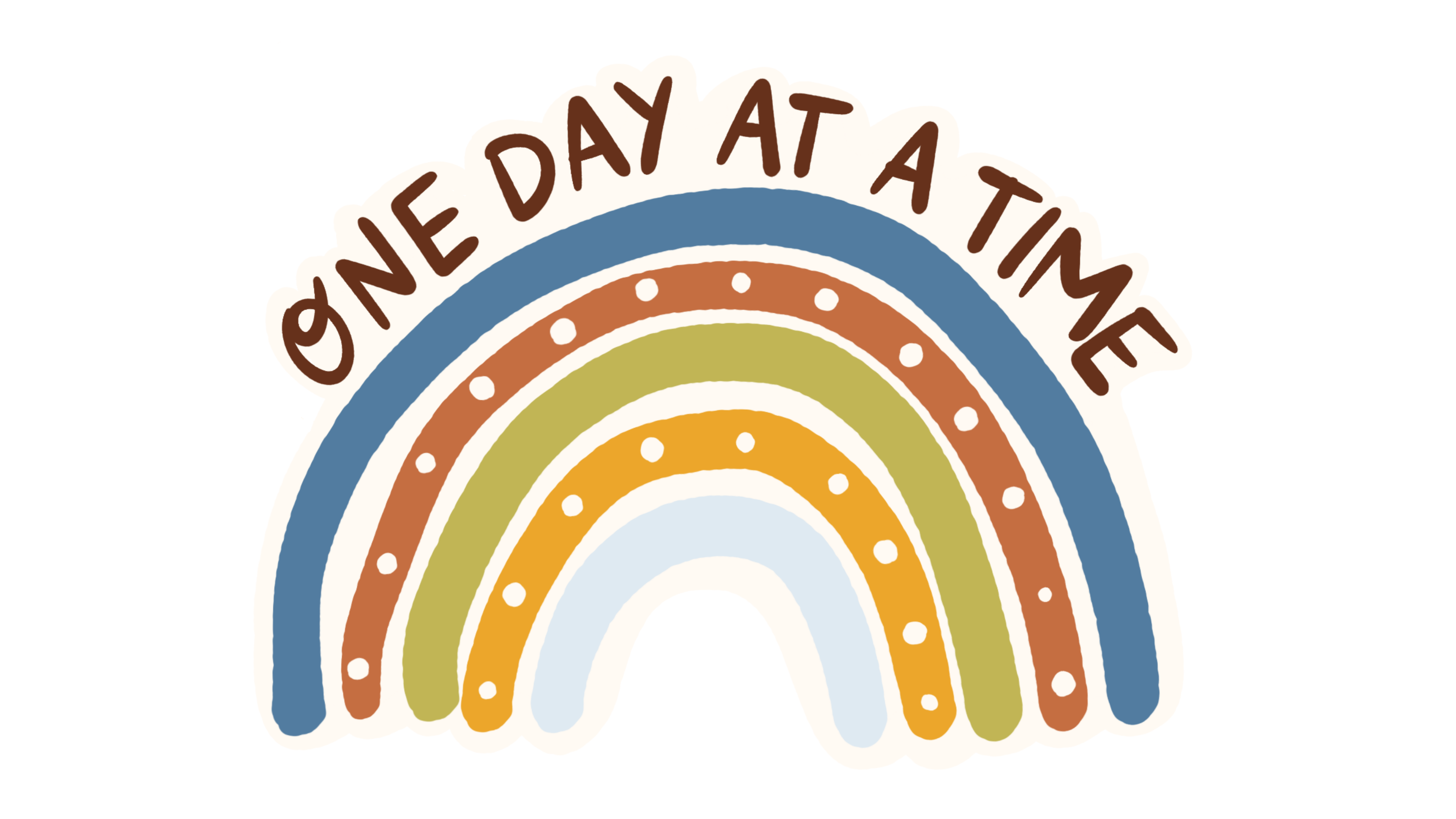 One day at a time — rainbow affirmation card